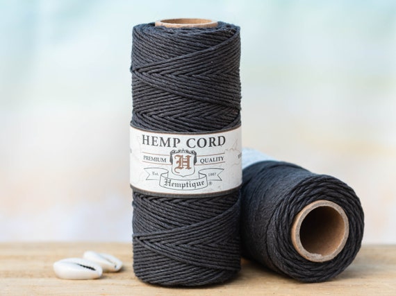 1mm Hungarian Hemp Twine Black