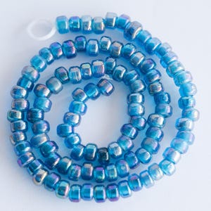 Blue Glass  Pony beads, India crow roller, jewelry making supply - B3313
