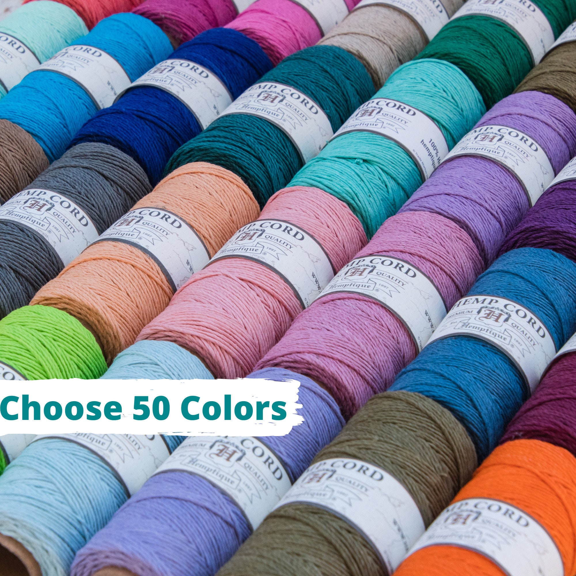 Hemptique Hemp Cord Eco Friendly Twine 62.5m Spool Teal Hemptique Hemp Cord Eco Friendly Twine 62.5m Spool Teal