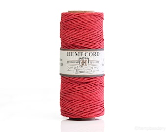 Red Hemp Cord 1mm thick 205 feet spool