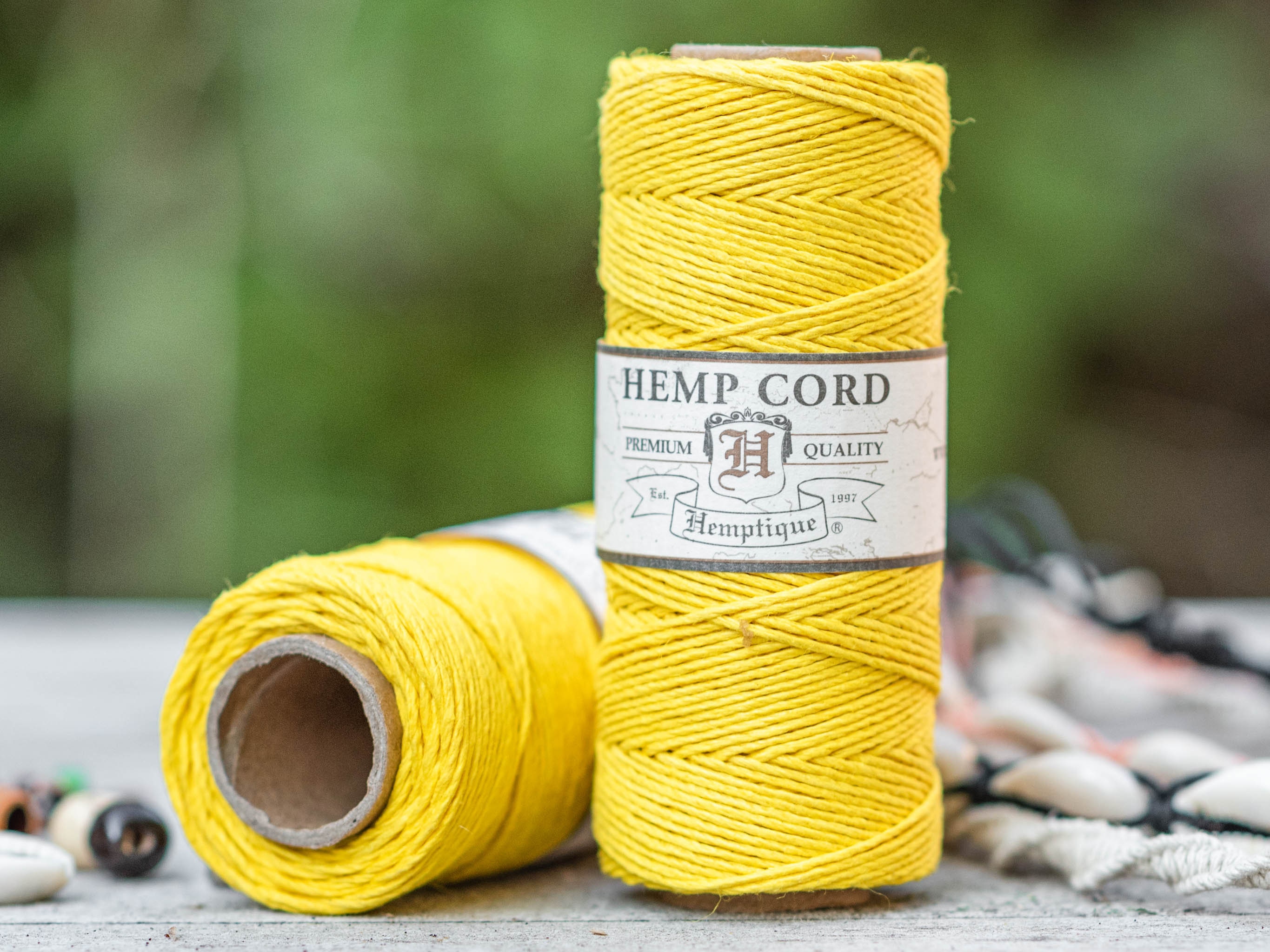 Yellow Macrame Cord,  1mm, 205 Feet Spool,  Hemp String, Necklace Cord