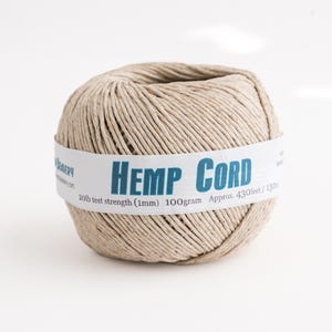 Natural Hemp Cord, 1mm, Smooth Round Cord, Jewelry Making, Crafts, Gardening,