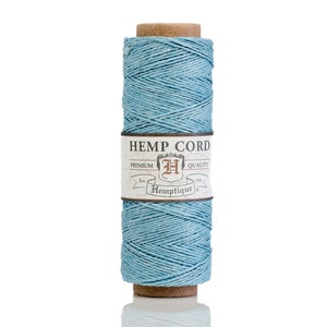 Light Blue Hemp Cord .5mm, polished 20lb for beading, macrame, jewelry making