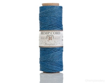 Vintage Blue Hemp Cord 10lb,  .5mm Macrame Cord  Hemp Rope, Craft Supply