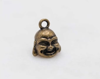 10 Bronze Buddha head Charms,  Jewelry Findings,   Metal  Beads  -C603