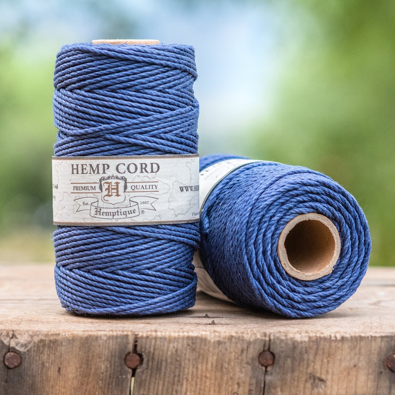 Hemp Cord Blue 2mm Hemp Twine Nautical Rope macrame Cord Etsy