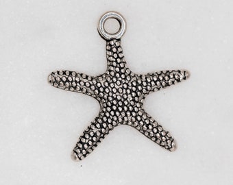 Metal Starfish Jewelry  Charms, Silver Jewelry Findings -  20mm, 20 Pieces   -C75