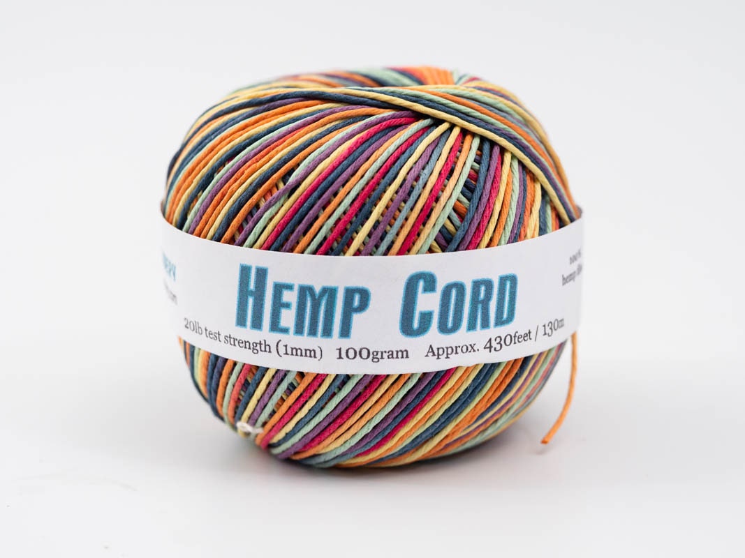 Hemptique 100% Hemp Cord, 4 x 9.1m, 1mm wide. Colour: Razzle