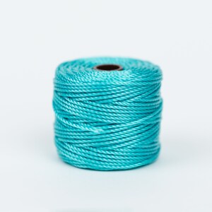 S-lon Nylon Bead Cord,    .9mm thick, 35 Yard Spool,  Aqua Color -Mc25