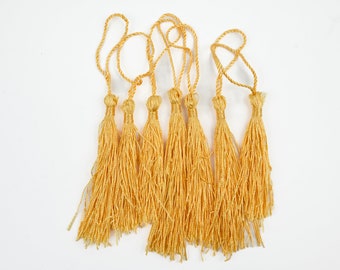 Yellow Jewelry Tassels, polyester tassel, trim, sewing supplies, 3 1/2 Inch - 10 pieces