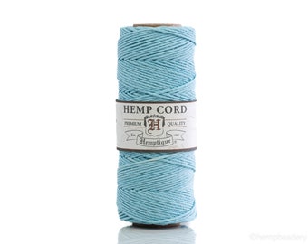 Light Blue Hemp Twine - 1mm, 205 Feet Spool