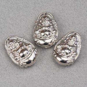 Colgantes de Buda – Color plata / Material acrílico / 10 piezas - B67 imagen 1