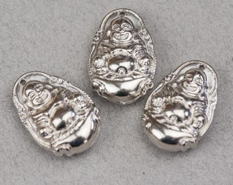 Buddha Pendants – Silver Color | Acrylic Material | 10 Pieces  -B67