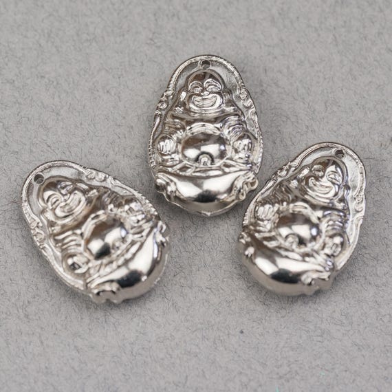 Buddha Pendants – Silver Color | Acrylic Material | 10 Pieces  -B67