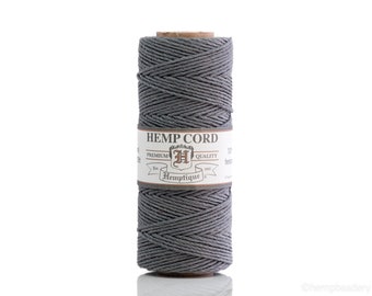 Gray Macrame Cord 1mm: hemp craft and jewelry supply