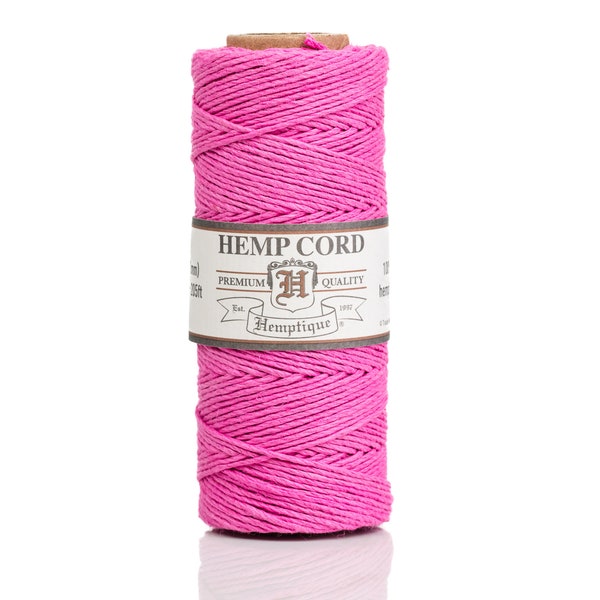 Bright Pink Macrame Cord 1mm:  hemp jewelry supplies