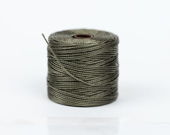 Olive S-Lon Macrame Cord, 3ply   .5mm thick, 77 Yard Spool - SS15