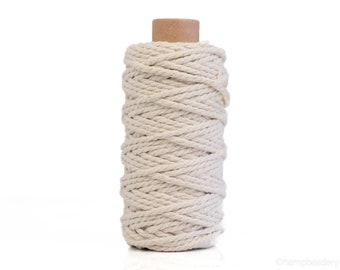 Cotton Macrame Cord,   Natural Craft  Rope,  3mm thick, craft supplies, 30 meter Spool