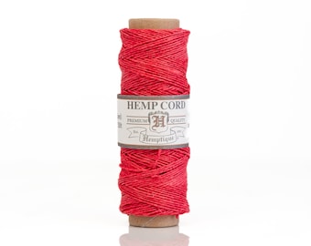 Hemp Twine Red .5mm,  thin macrame Cord, hemp string, 205 feet spool