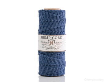 Navy Hemp Cord 1mm 20lb weight manufactured by Hemptique