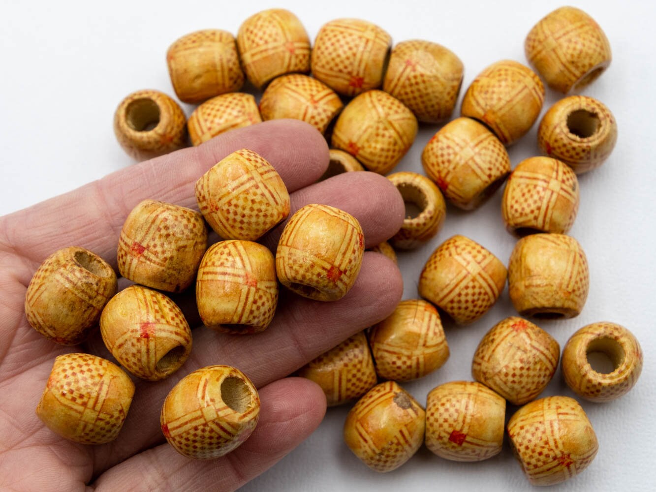 30 cuentas de madera de agujero grande barril 16 mm | Etsy