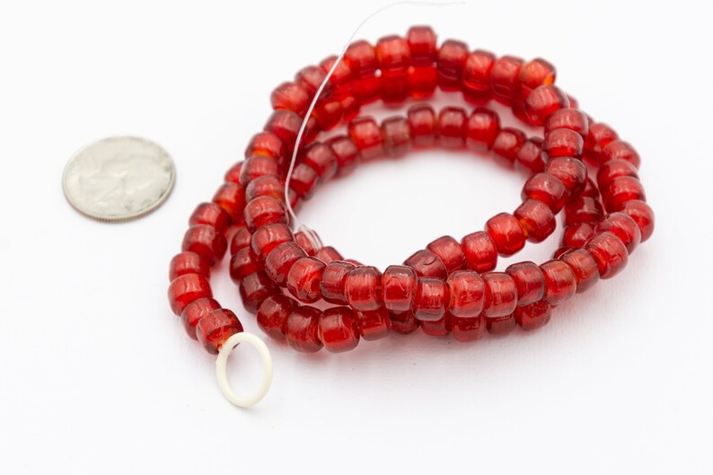 Red Glass Pony Beads 3mm Hole Beads From India 100 Etsy