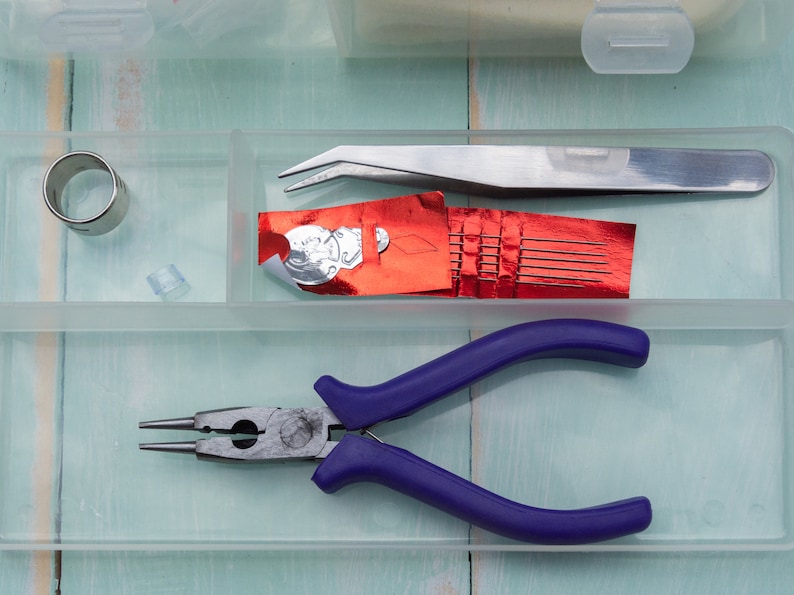 Gift For her needles 37 pieces bead mat pliers Jewelry Starter Tool Kit