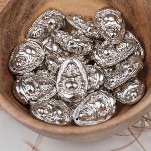 Colgantes de Buda – Color plata / Material acrílico / 10 piezas - B67 imagen 7