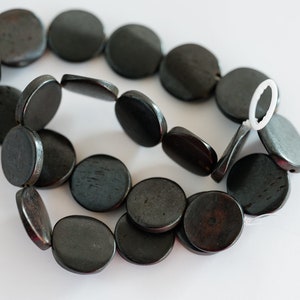 Dark Brown  Round Bone  Beads  18mm diameter,   15 Inch Strand  -B2949