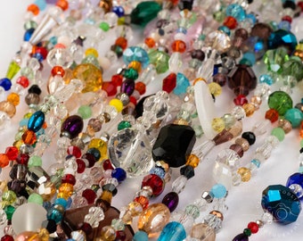 Sparkly Crystal Beads,  Electroplated Beads,  Mixed Size / Shape,one 15 inch strand - B3219
