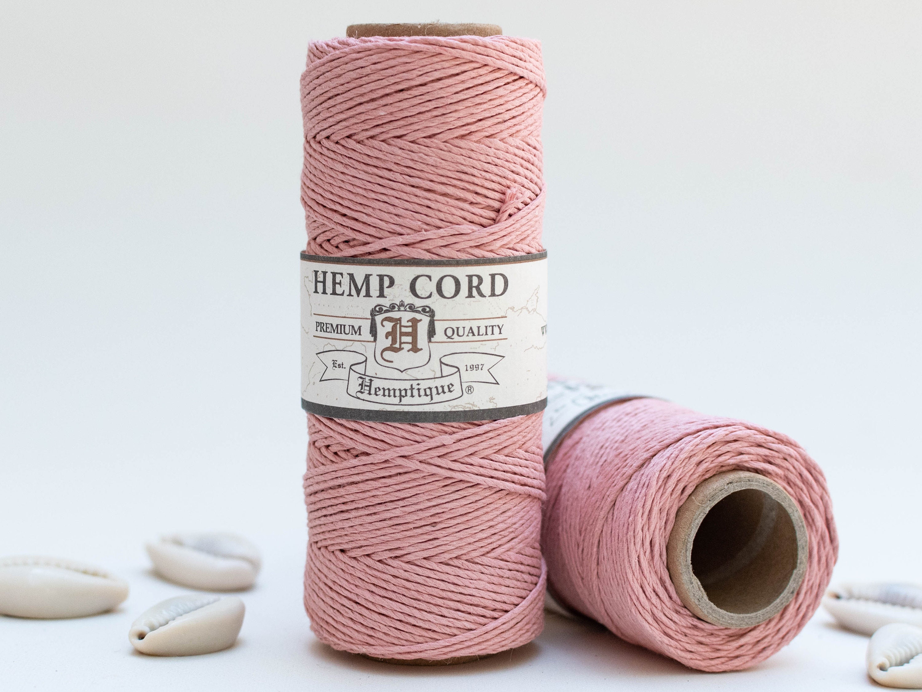 Vintage Pink Hemp Cord, 1mm,  205 Feet Spool,    Hemp Twine