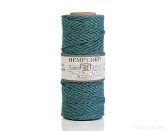 Emerald Green Hemp Craft Cord:  1mm thick  205 feet spool