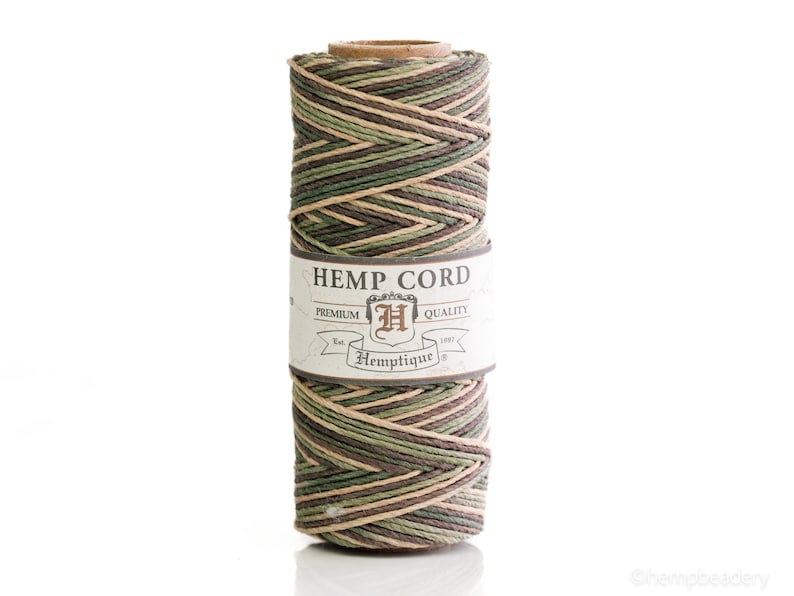 Camouflage hemp cord, 205 feet, spool, 1mm,  this quality hemp cord is a good thickness for macrame bracelets, hemp jewelry and crafts.