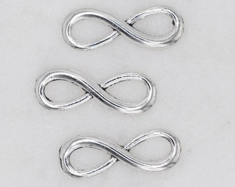 Silver Metal Infinity Charms, Jewelry links, jewelry making supplies  - 18 pieces  - C1251