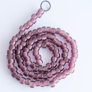 Purple Glass Crow beads, Indian  roller, jewelry making supply - B3309