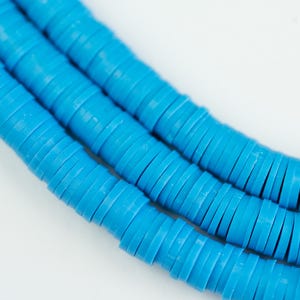Heishi Blaue Vinyl Scheibenperlen – 6 mm | Polymer Clay | 3 Stränge -B1113