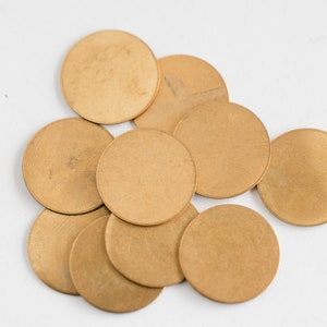 Round Blank  Gold Discs,  stamping charms,  No Holes, Jewelry making supply  - B3047