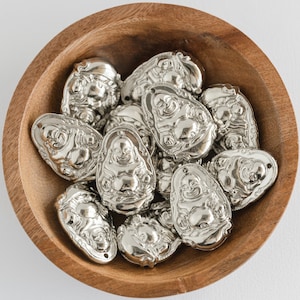 Buddha Pendants, silver color - acrylic material - 5 pieces  -B67