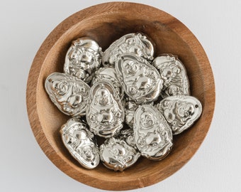 Buddha Pendants, silver color - acrylic material - 5 pieces  -B67