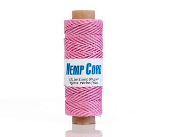 Pink Hemp Rope  1mm: 198 feet