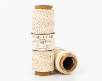 Natural Hemp Cord  .5mm, Craft Twine,    Hemptique brand,  Micro Macrame Supply