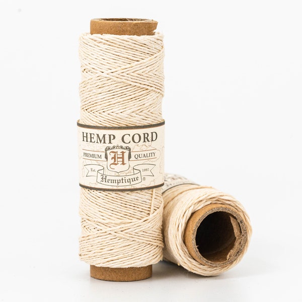 Natural Hemp Cord  .5mm, Craft Twine,    Hemptique brand,  Micro Macrame Supply