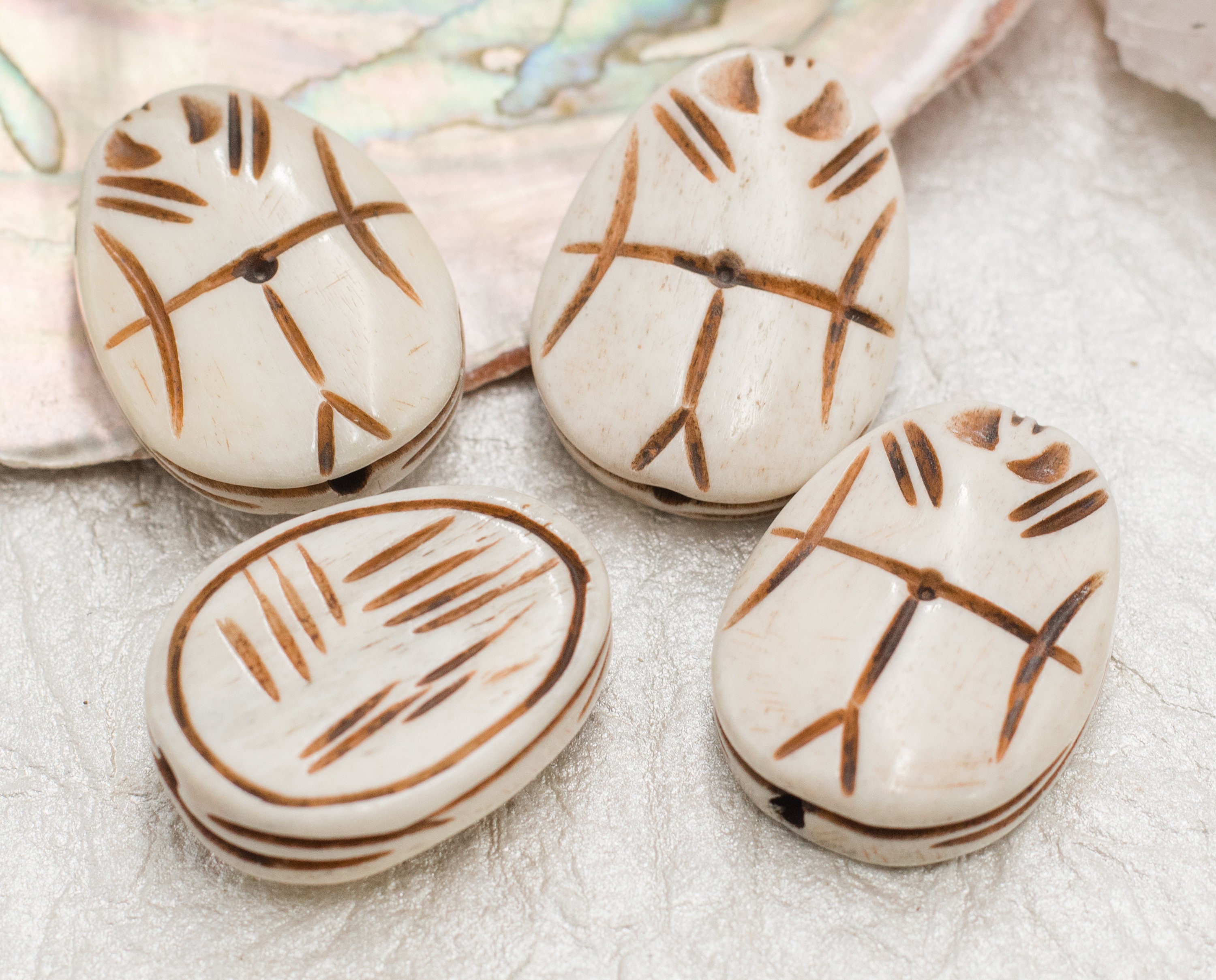 Bone Scarab Beads 1pc 30mm x 22mm Beetle Pendant P63 | Etsy