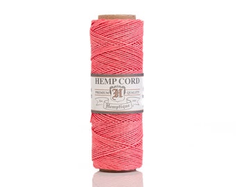 Coral  Hemp Cord 10lb,  .5mm Macrame Cord  Hemp Rope, Craft Supply