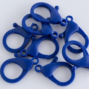 Large Blue Plastic  lobster claw clasp, 35mm, 10 pieces -B3108