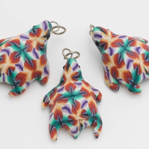 Polymer Clay Tortoise  Pendants, Fimo Animals, Beach Jewelry Findings  -  3 pieces -C1258