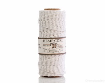 White Macrame  Cord  1mm: 205 feet spool Hemptique Twine