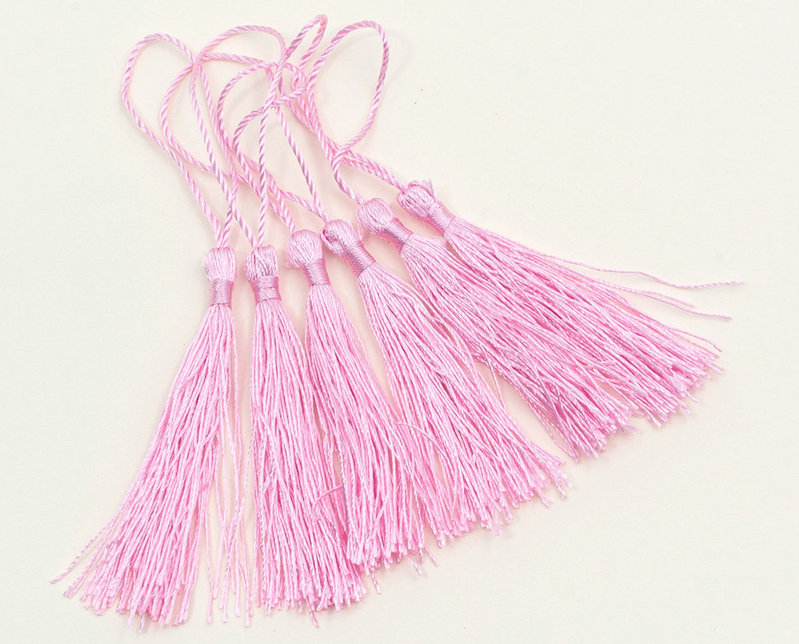 15 Pink Tassels 3 1/2 Inch Silk Polyester Jewelry Tassel Etsy