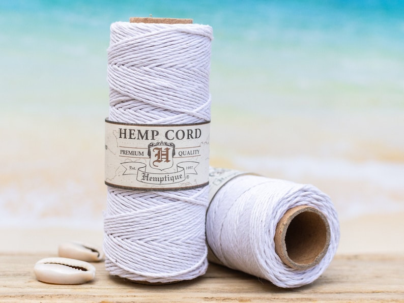 hemp spool 1mm 205 feet White Macrame Cord Earth Friendly jewelry cord