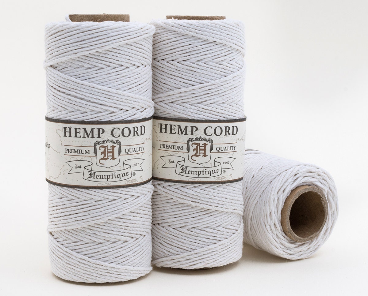White Hemp Cord 1mm 205 feet Hemp Twine Macrame Cord